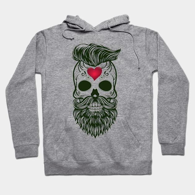 A Bearded Gentleman Skull Hoodie by CheeseOnBread